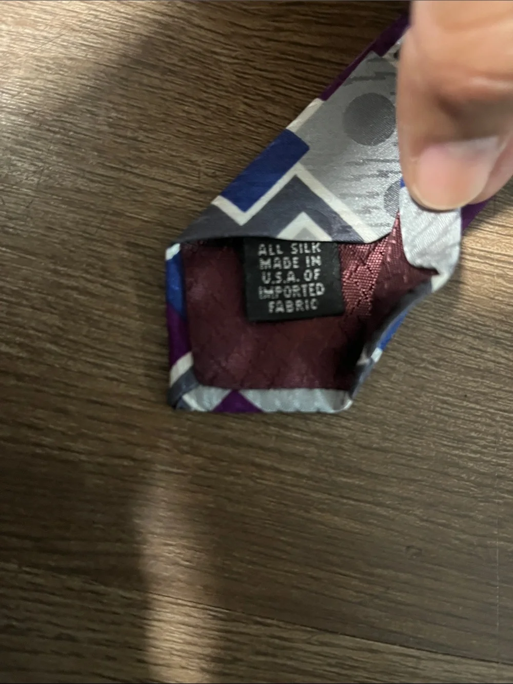 Dior Geometric & Star Pattern Silk Tie in Purple, Blue & Gray